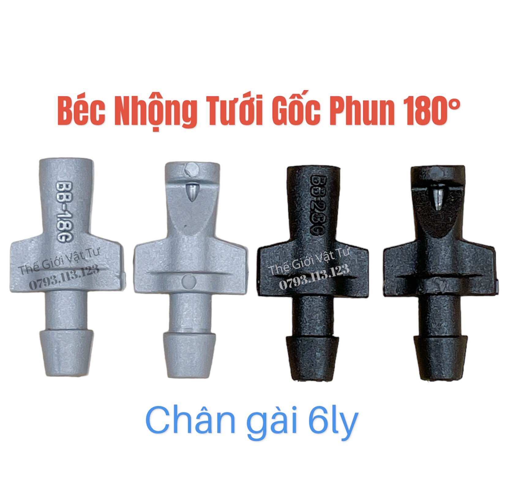 100 béc nhộng phun 1 bên nối ống 6 ly