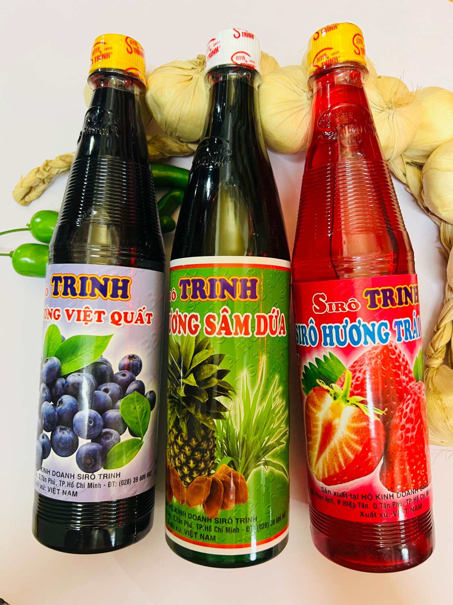 SIRO TRINH HƯƠNG SÂM DỨA / DÂU / CAM / ĐÀO / VẢI / KIWI / DƯA LƯỚI / TRÁI CÂY - CHAI 600ML