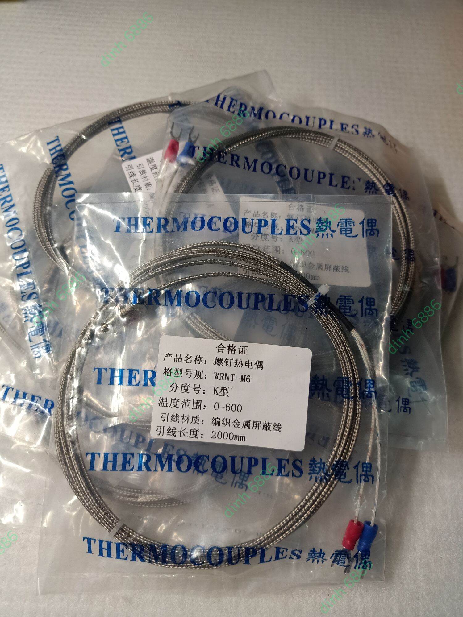 Can nhiệt K, ren M6, 600 độ