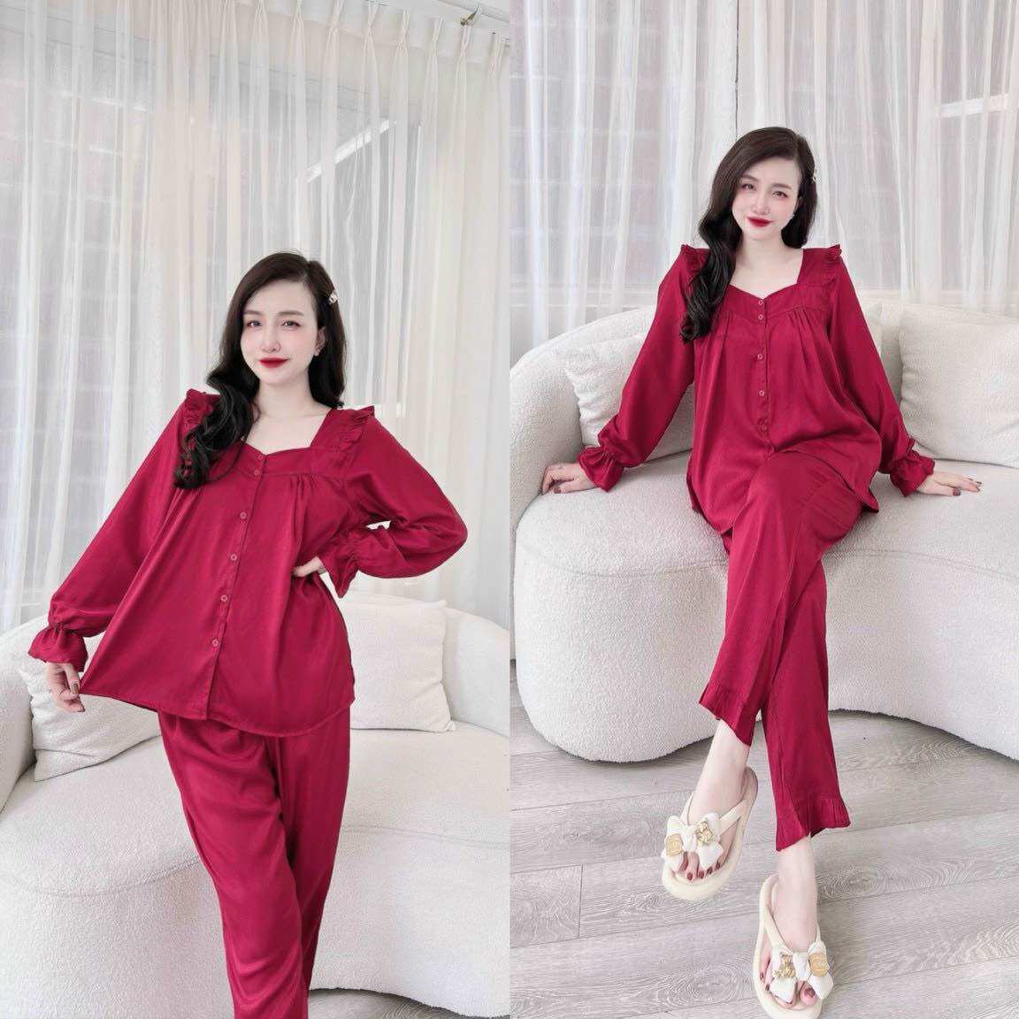 Đồ Đồ bộ Lụa xước tiểu thư bigsie mịn rũ 50-90kg p