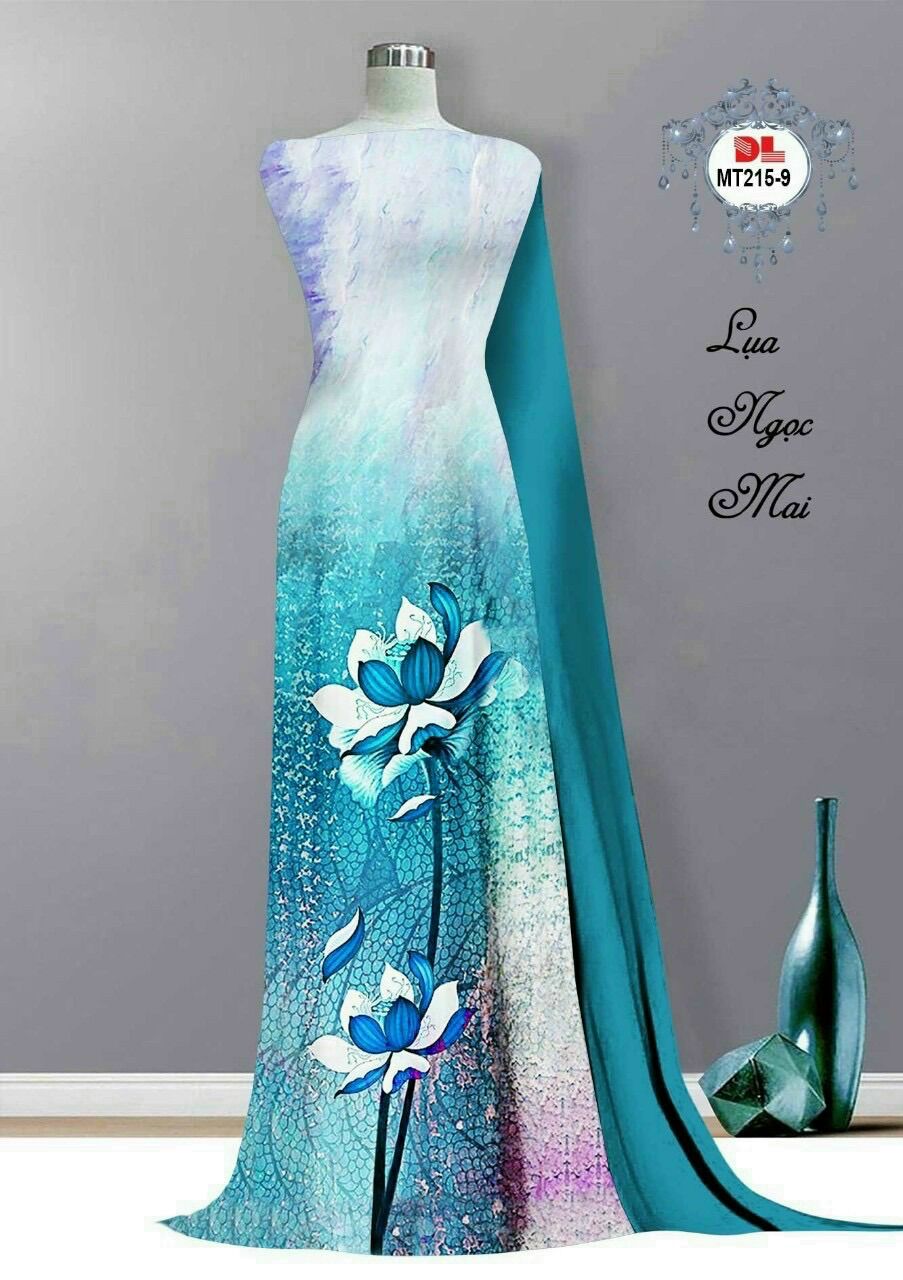 Vải áo dài hoa sen