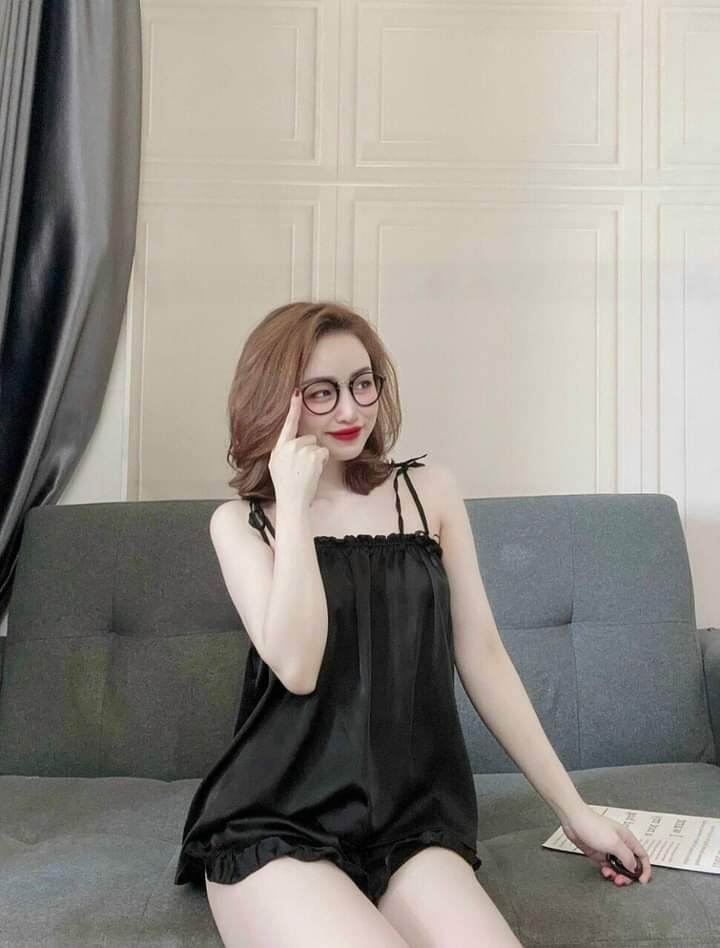 Bộ ngủ 2 dây satin lụa