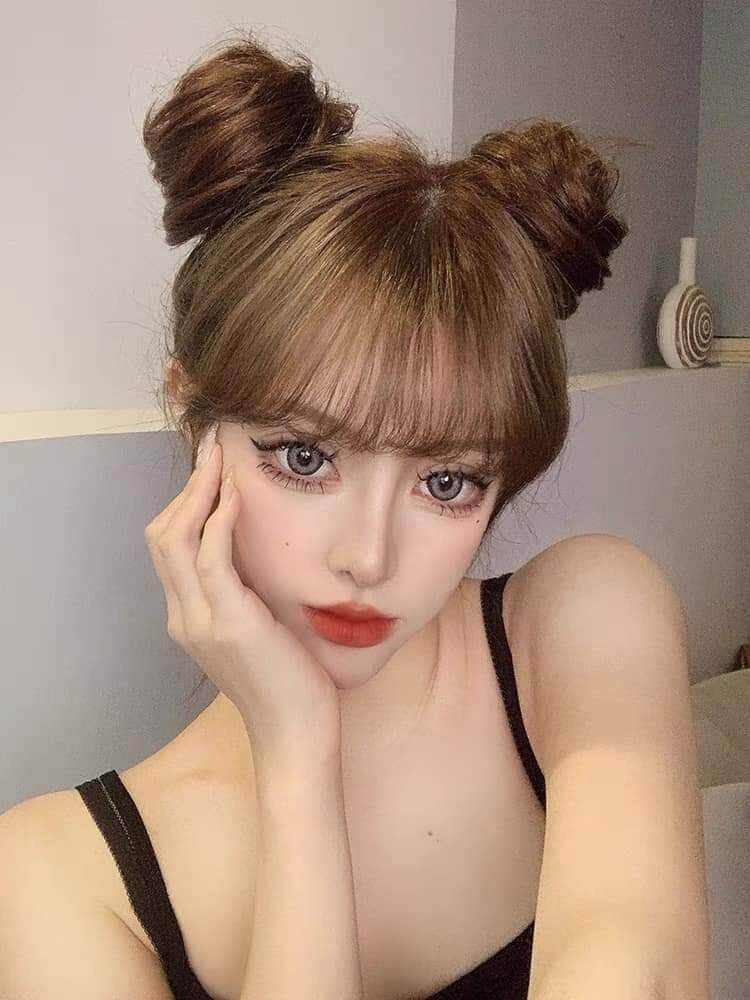 Tóc giả búi 😍FREESHIP😍 búi cột thẳng tóc giả