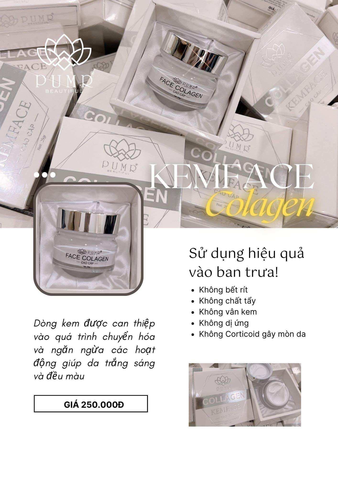 Kem face collagen pumr