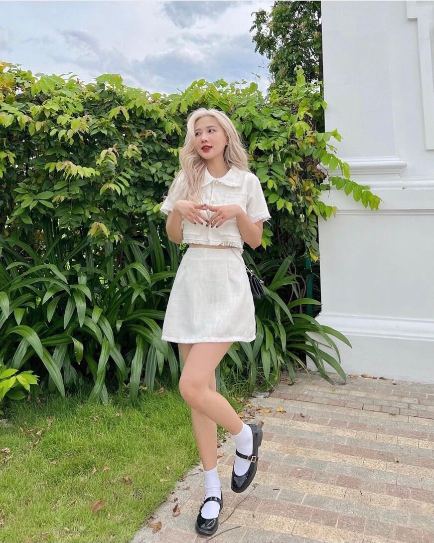 Set Váy áo croptop