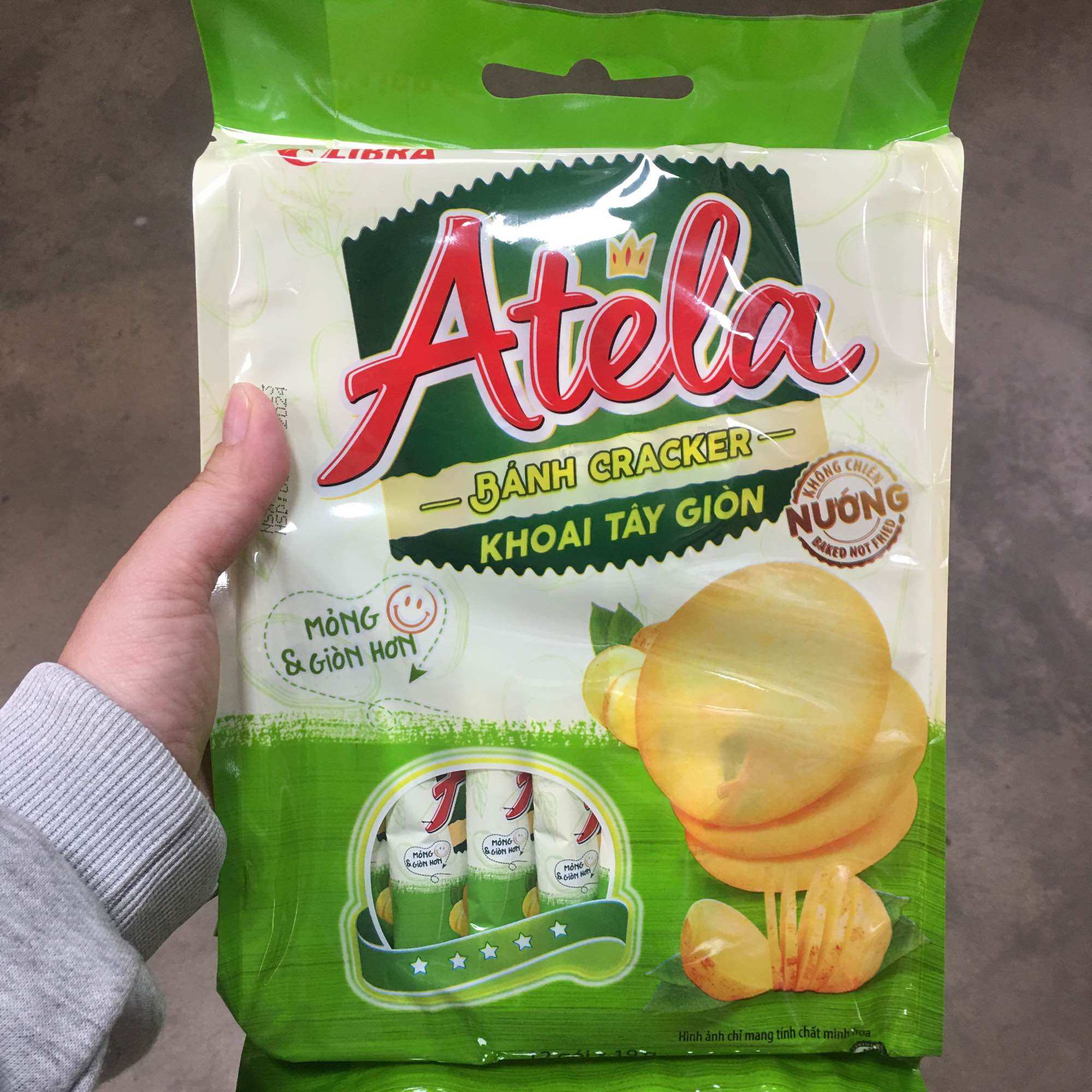 Bánh cracker atela khoai tây giòn | bắp giòn libra túi 228g