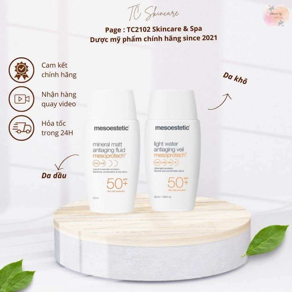 Mesoestetic Kem chống nắng Mesoestetic SPF50+ matte/ Light