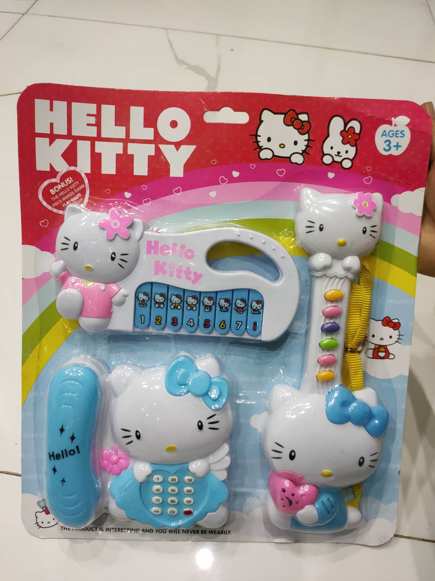 Bộ 3 món đồ chơi đàn mèo kitty siêu xinh