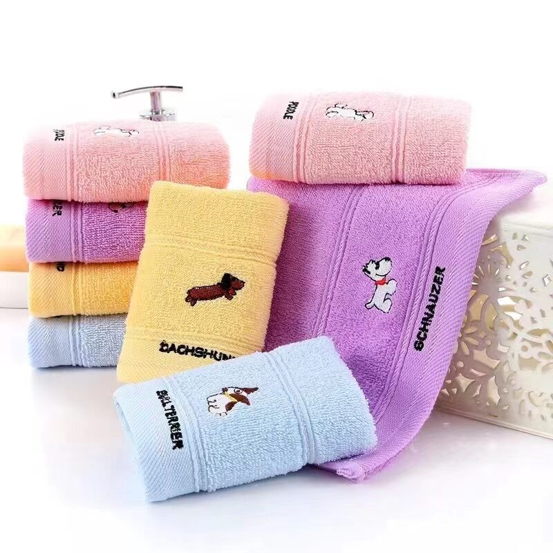 Khăn mặt trẻ em 25*50 khăn trẻ em trẻ em cotton mẫu giáo rửa mặt gia dụng hình chữ nhật cotton mềm mại thấm nước gia dụng
