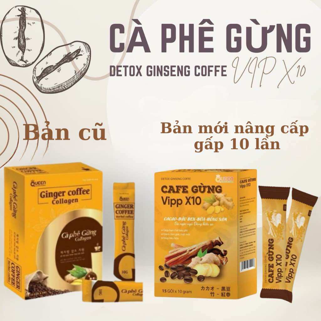 Cà Phê Gừng Giảm Cân Chính Hãng Hộp 12 Gói