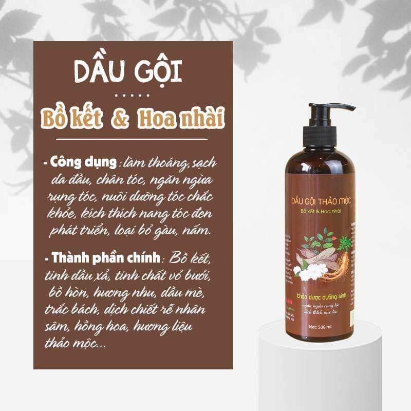 Dầu gội thảo mộc bồ kết hoa nhài