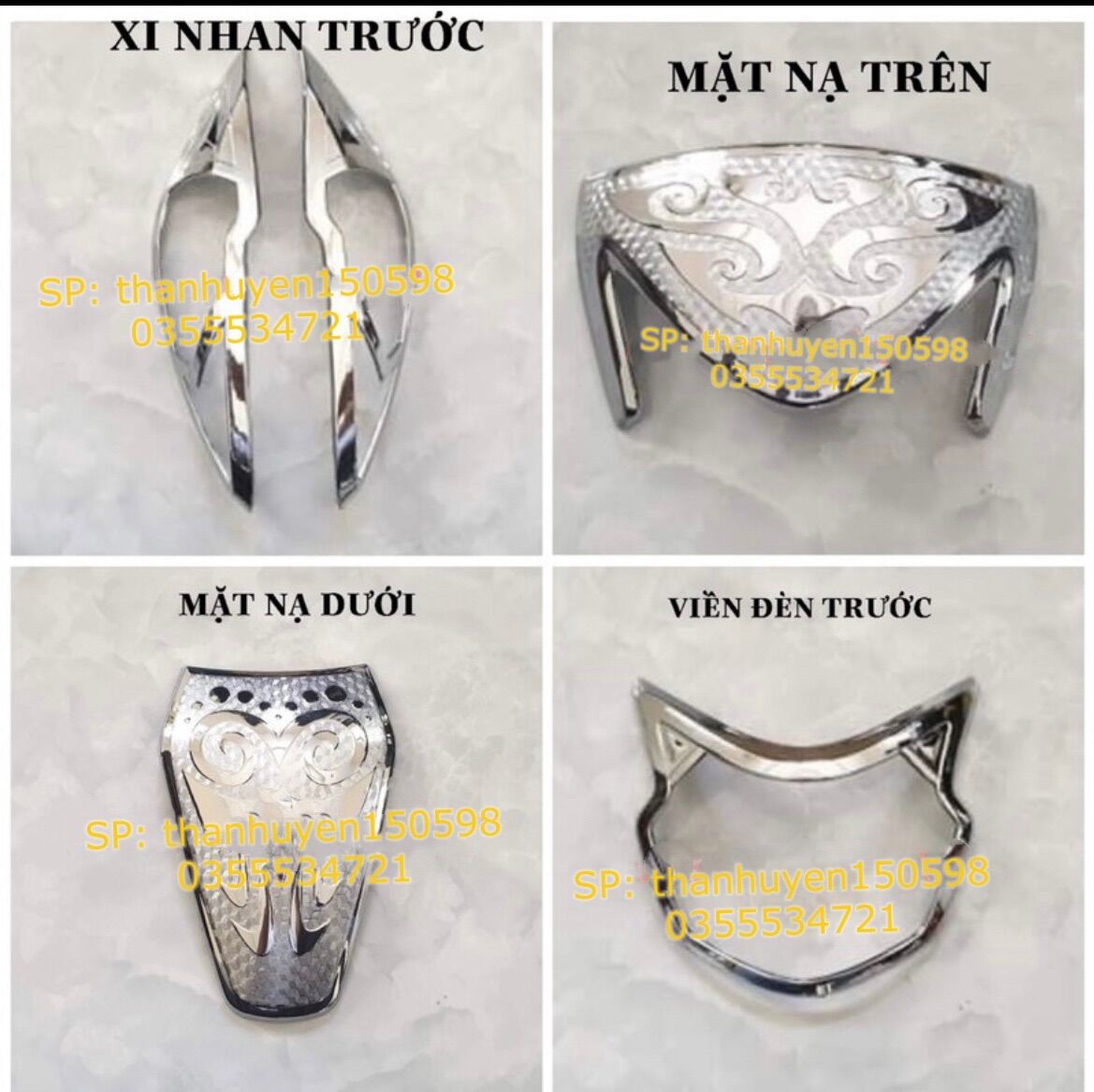 Full bộ ốp nhựa trang trí xe vision 2022 2021 mạ crom
