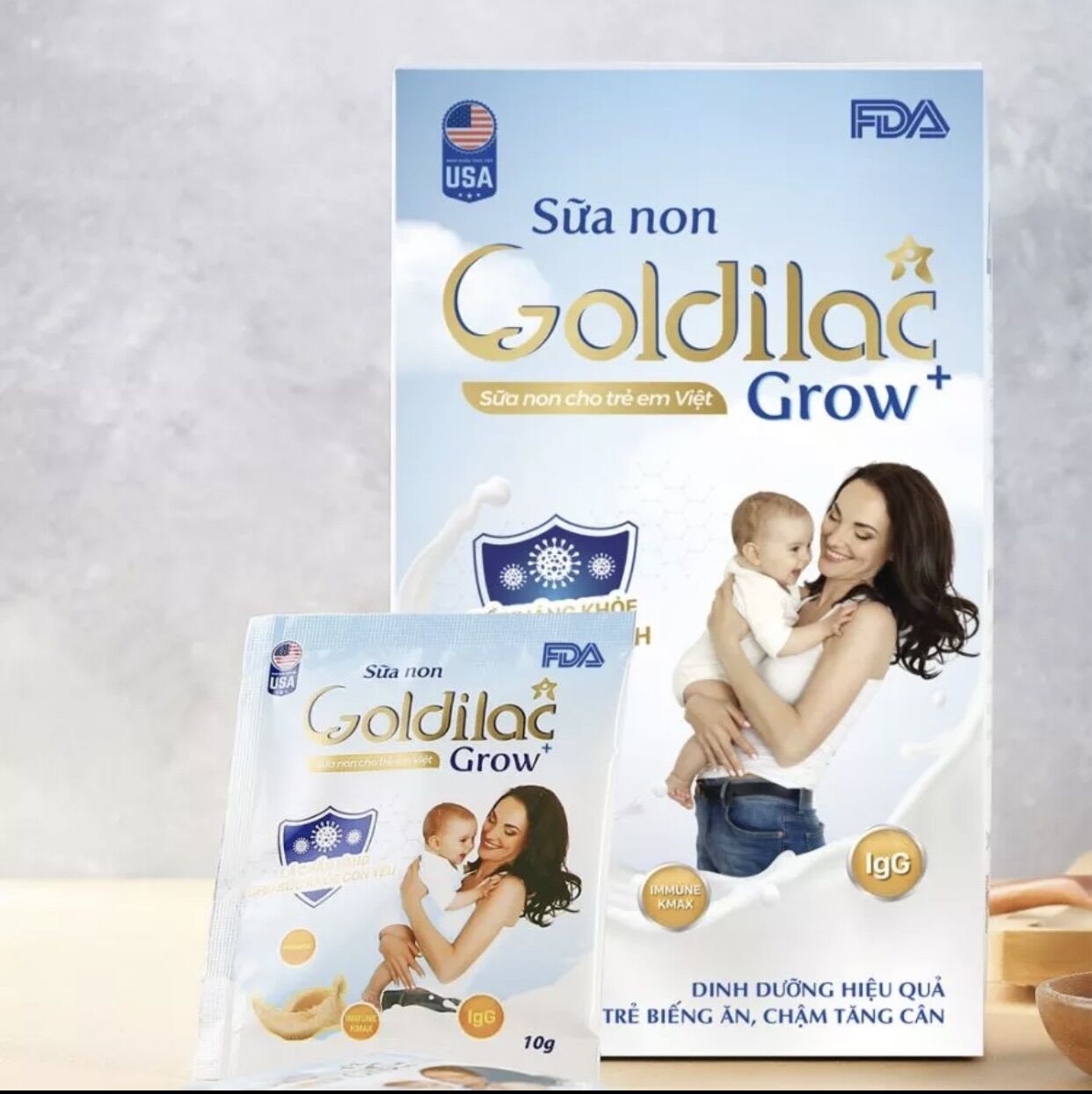 Sữa Non Goldilac Grow Hộp 28 gói  280gr- Chính hãng check mã vạch giúp bé ăn ngon tăng cân
