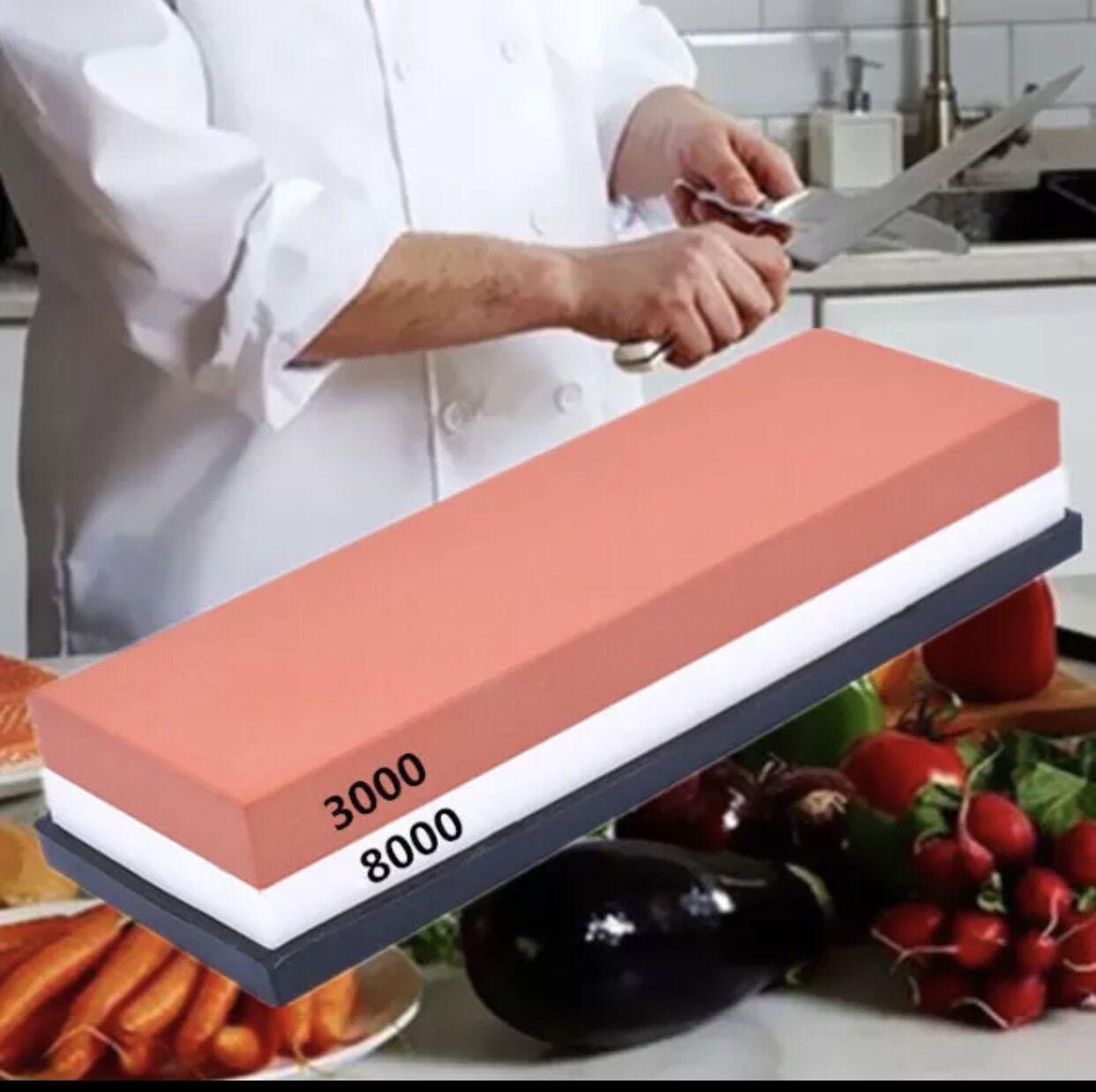 Đá mài dao mới nhật bản cao cấp 2 mặt 3000/8000 thiết tỉnh xảo hàng nhật bãi