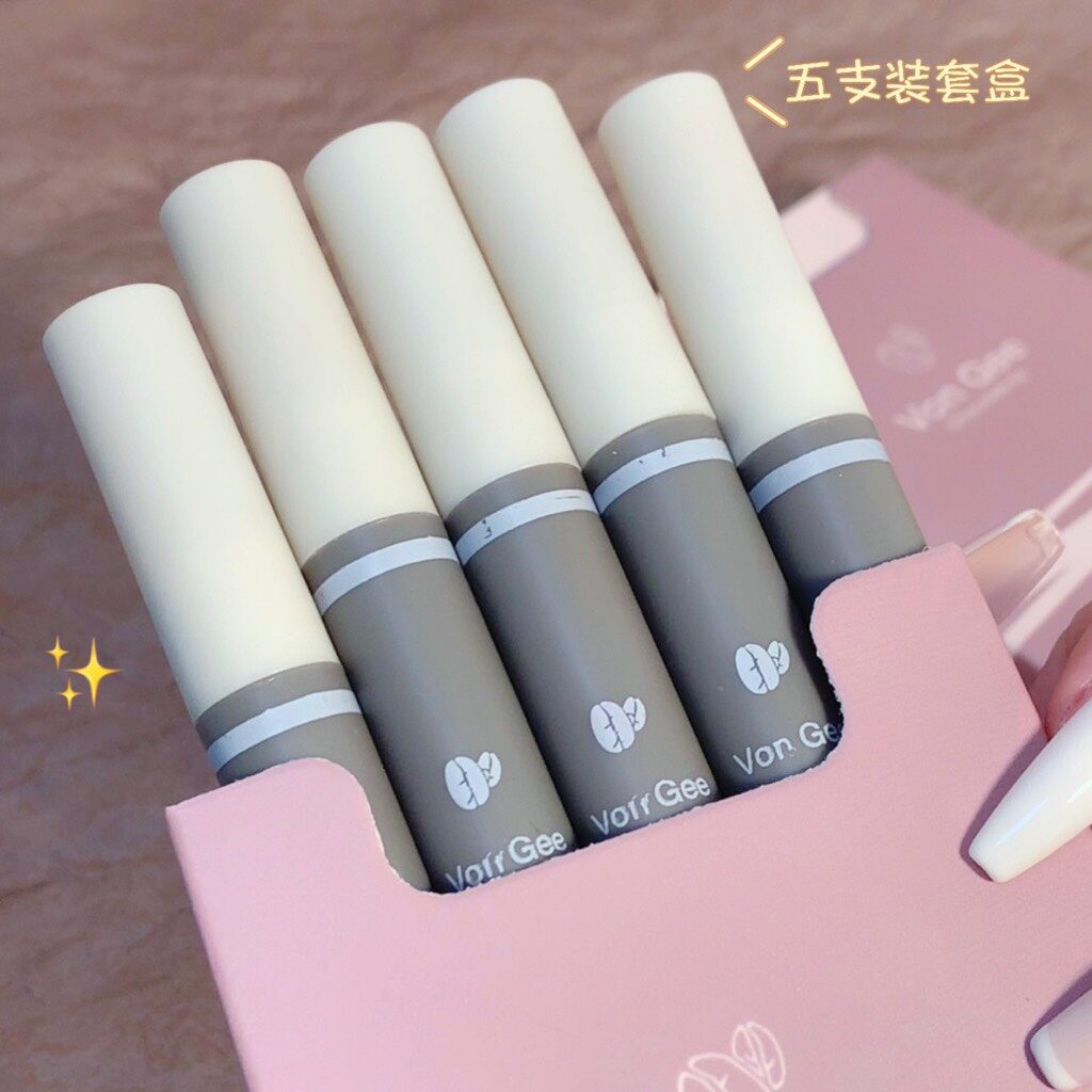 Set 5 cây son kem lì vongee chocolate lip tím