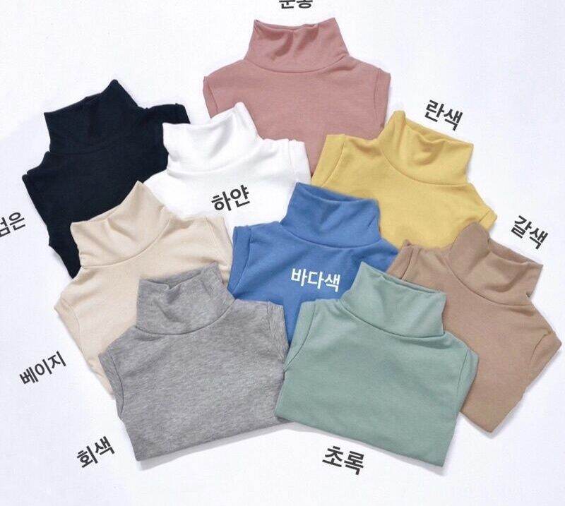 Áo cotton len cổ lọ siêu dày dặn cho bé