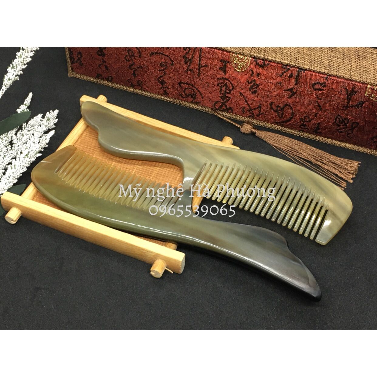 Lược sừng chuôi cá dày đẹp, size L-20cm, có video thật
