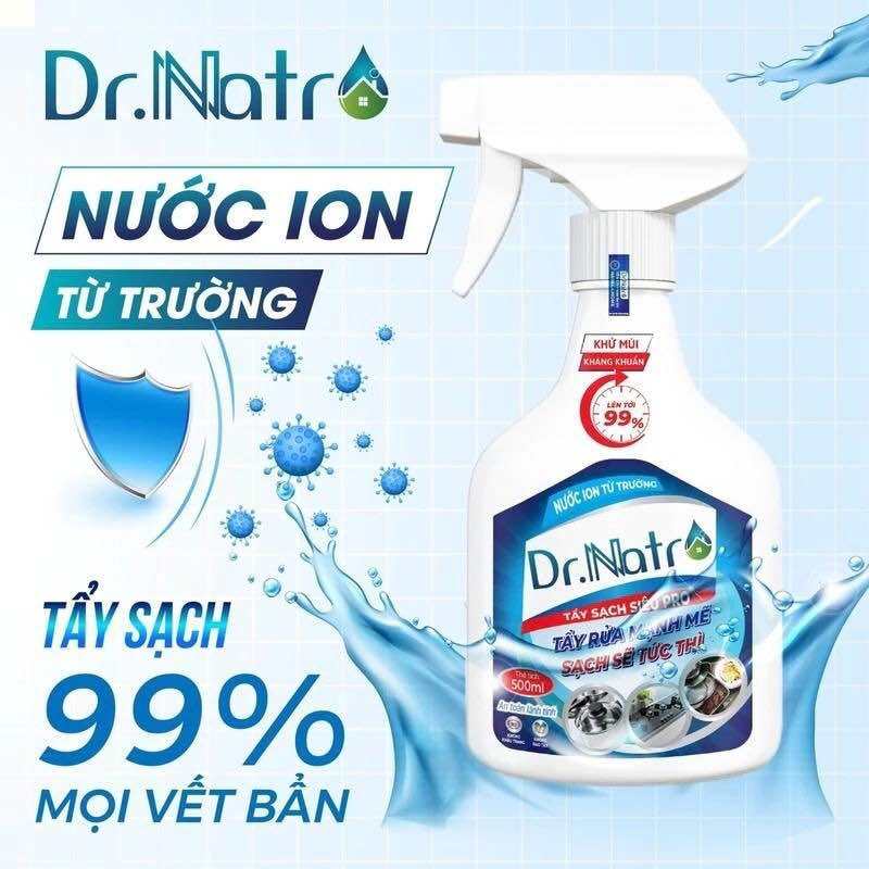 Nước tẩy rửa từ trường ion NR NATRO tẩy siêu sạch pro