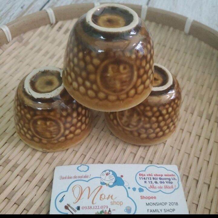 [GỐM THÔ]COMBO 6c CHUNG TRÀ XƯA (2 MẪU)