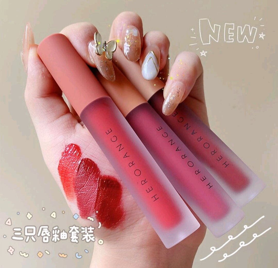 Set 3 son kem lì herorange siêu xinh chất mềm và mịn môi cao cấp