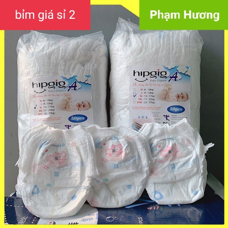 Combo 100 bỉm quần/dán Hipgig A loại 1