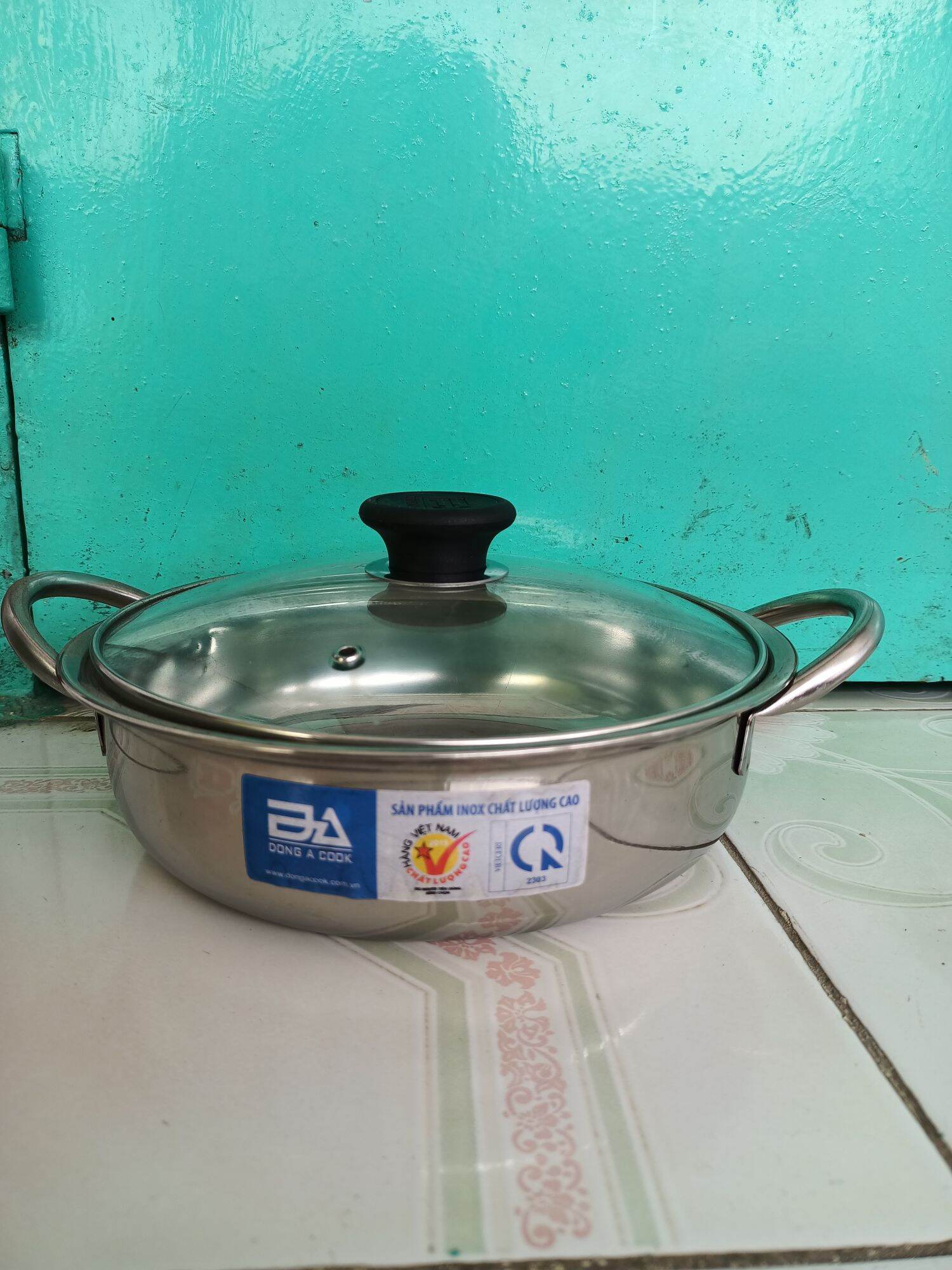 Nồi lẩu inox nắp kính đk 24cm