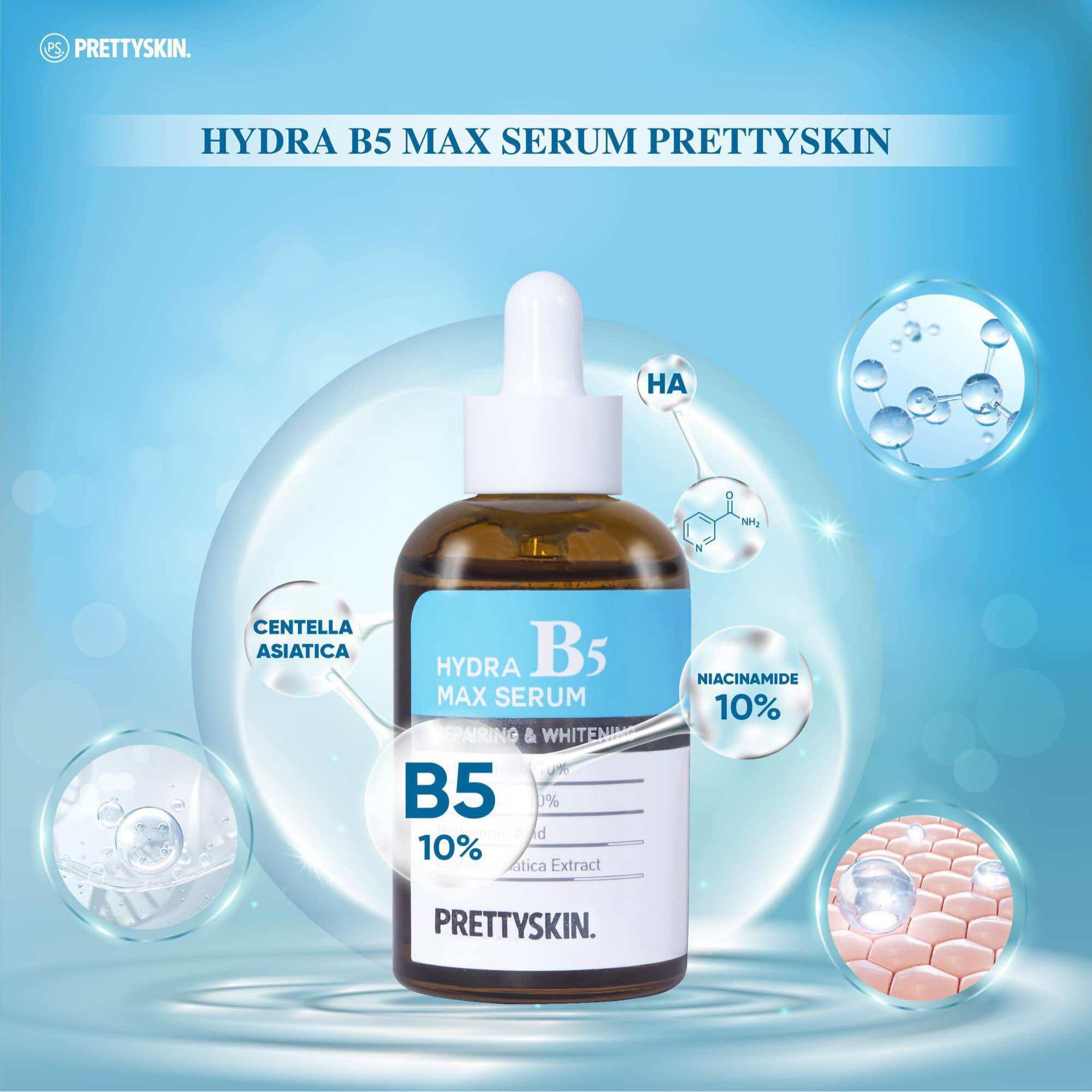 Serum B5 Prettyskin Hydra Max Tinh Chất Phục Hồi Dưỡng Trắng 50ml
