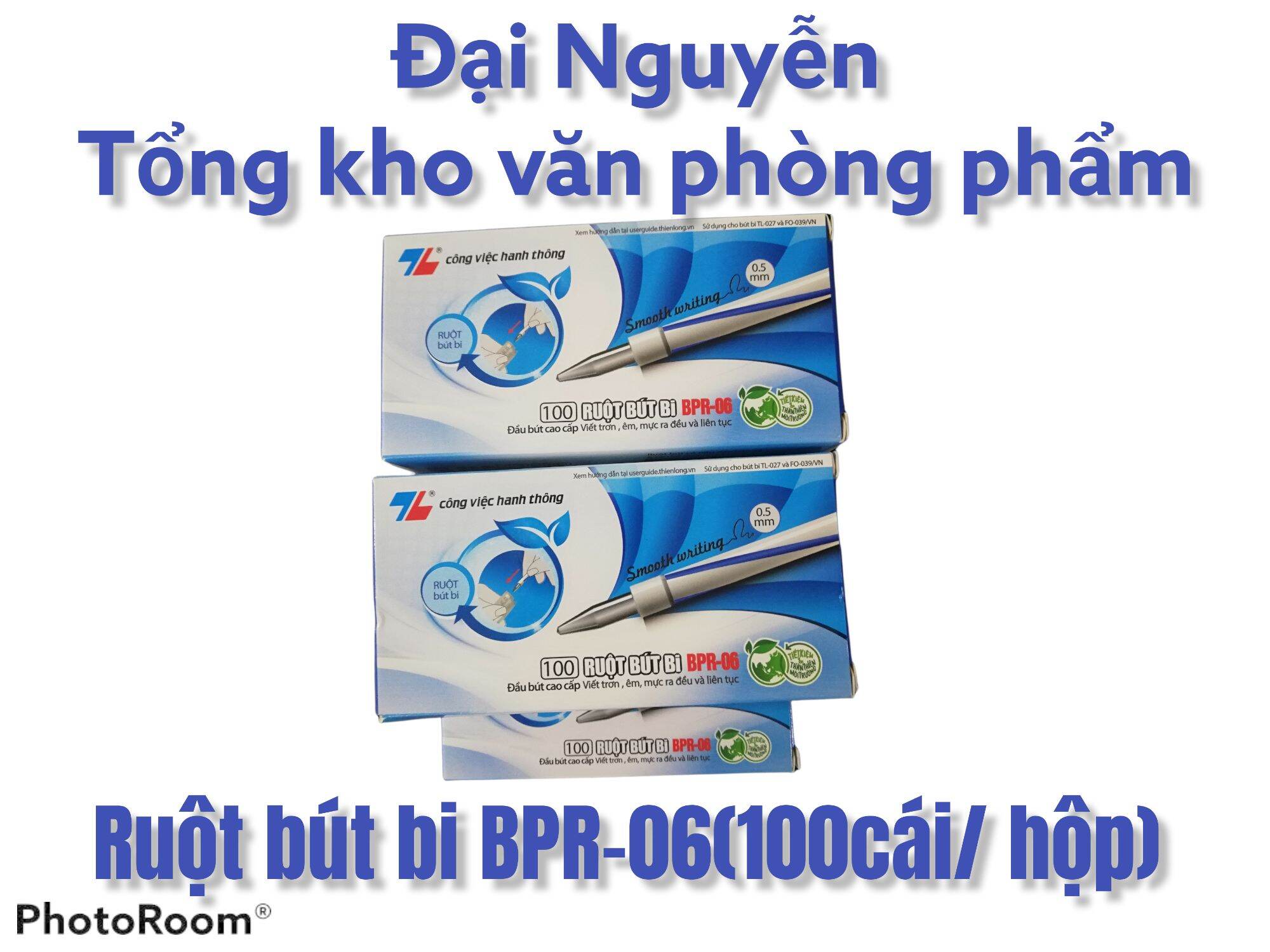 Ruột bút bi Thiên Long BPR-06 0.5mm - Sử dụng cho bút bi TL-027 - xanh, đỏ, đen ( giá 100 ruột /hộp)