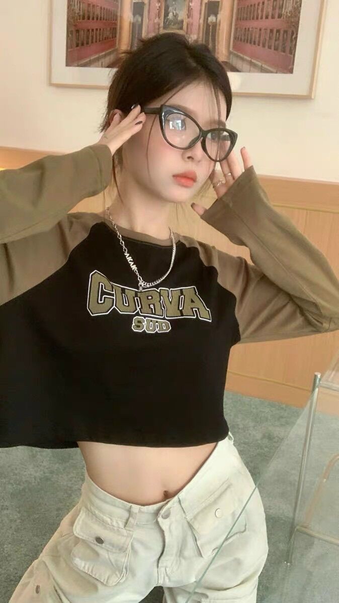 Áo croptop tay dài thun CUVA BG