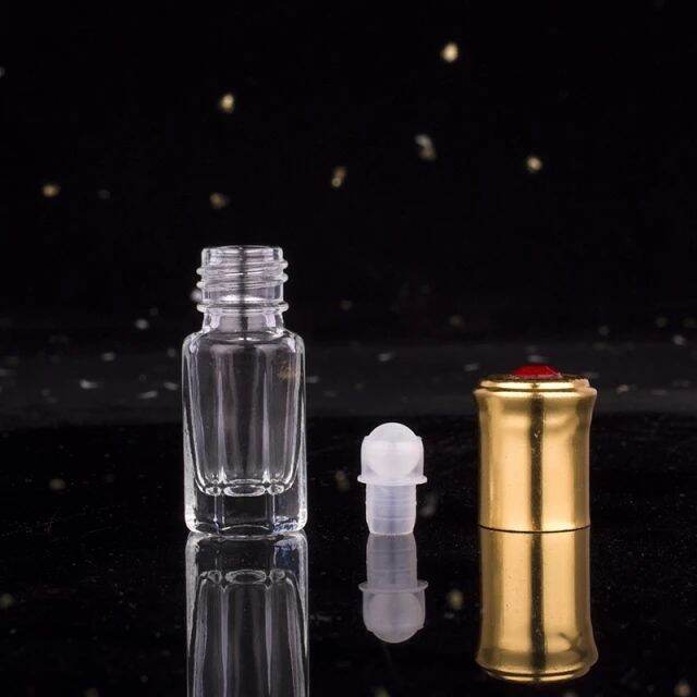 Mẫu 2022 Combo 5 Vỏ chai thủy tinh dầy 3ml bi lăn chiết nước hoa tinh dầu serum mỹ phẩm
