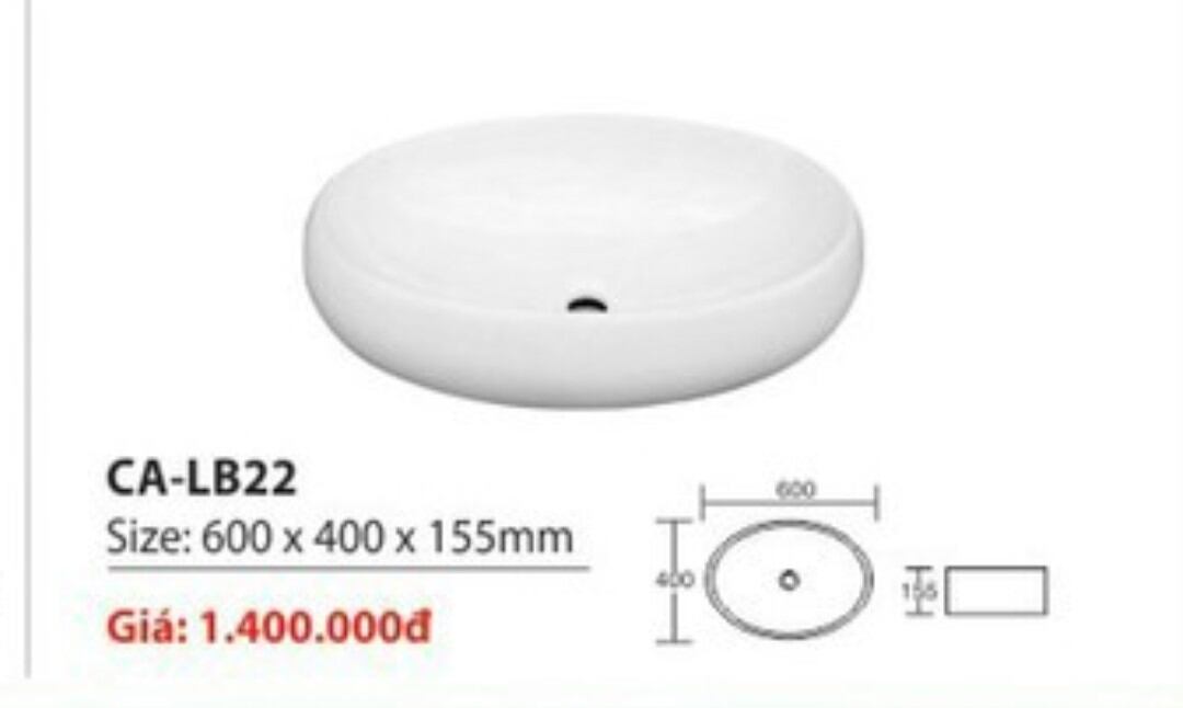 Chậu lavabo oval trắng