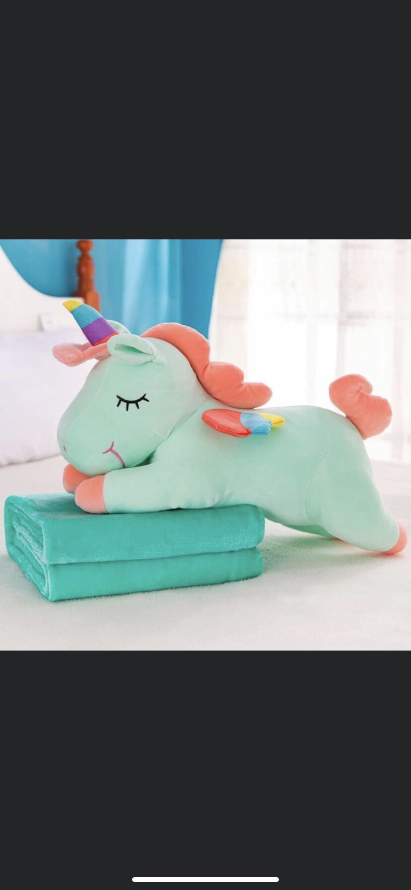 Gối kèm mền ngựa Pony xanh Ngọc