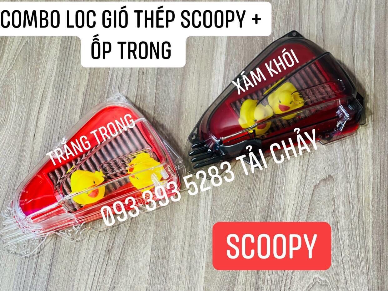 Combo lọc gió thép scoopy + ốp trong suốt