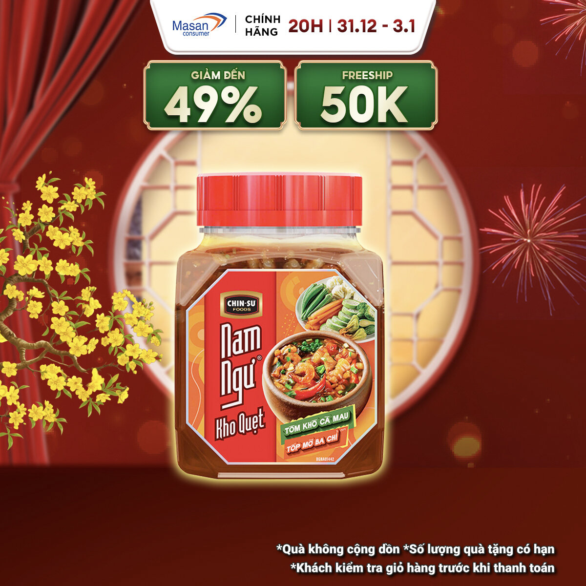 15.12-29.12 Voucher 18% CHO ĐƠN TỪ 199K Kho Quẹt Nam Ngư Tôm Khô Cà Mau Tóp Mỡ Ba Chỉ 200gr