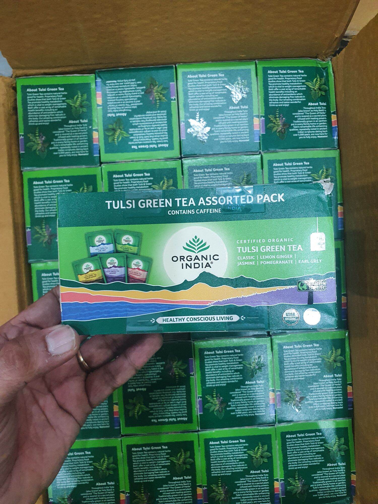 ORGANIC INDIA Tulsi Assorted Green Tea 25bags - Trà túi lọc