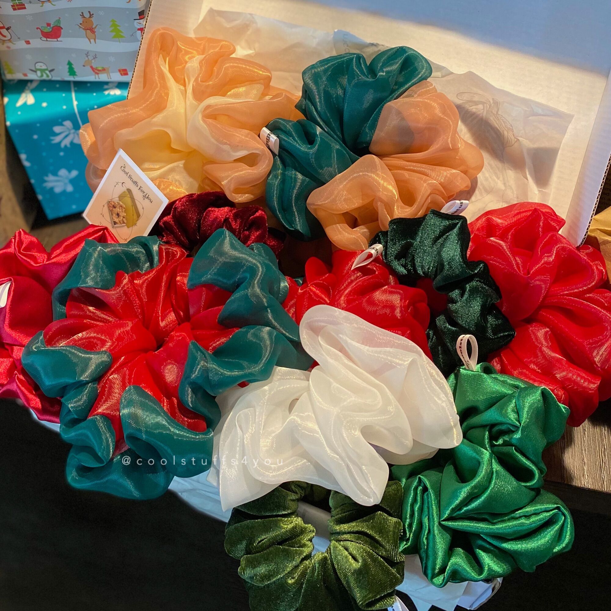 Buộc Tóc Scrunchies Bộ Sưu Tập Giáng Sinh🎄