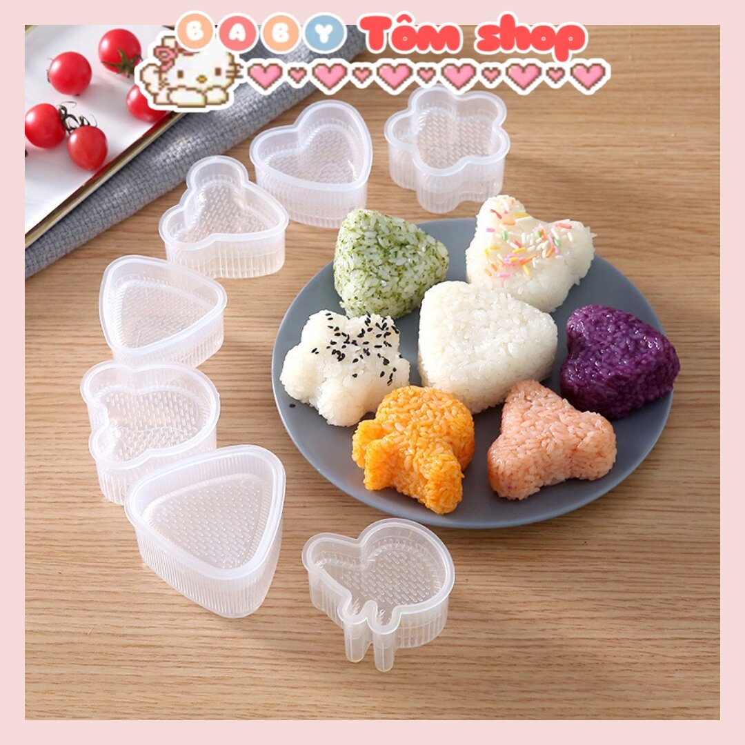 Khuôn cơm nắm,khuôn ép cơm,khuôn cơm bento nhiều hình ngộ nghĩnh,Baby Tôm