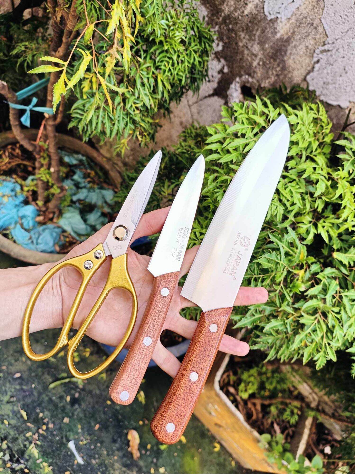 combo bộ dao kéo làm bếp nhật
