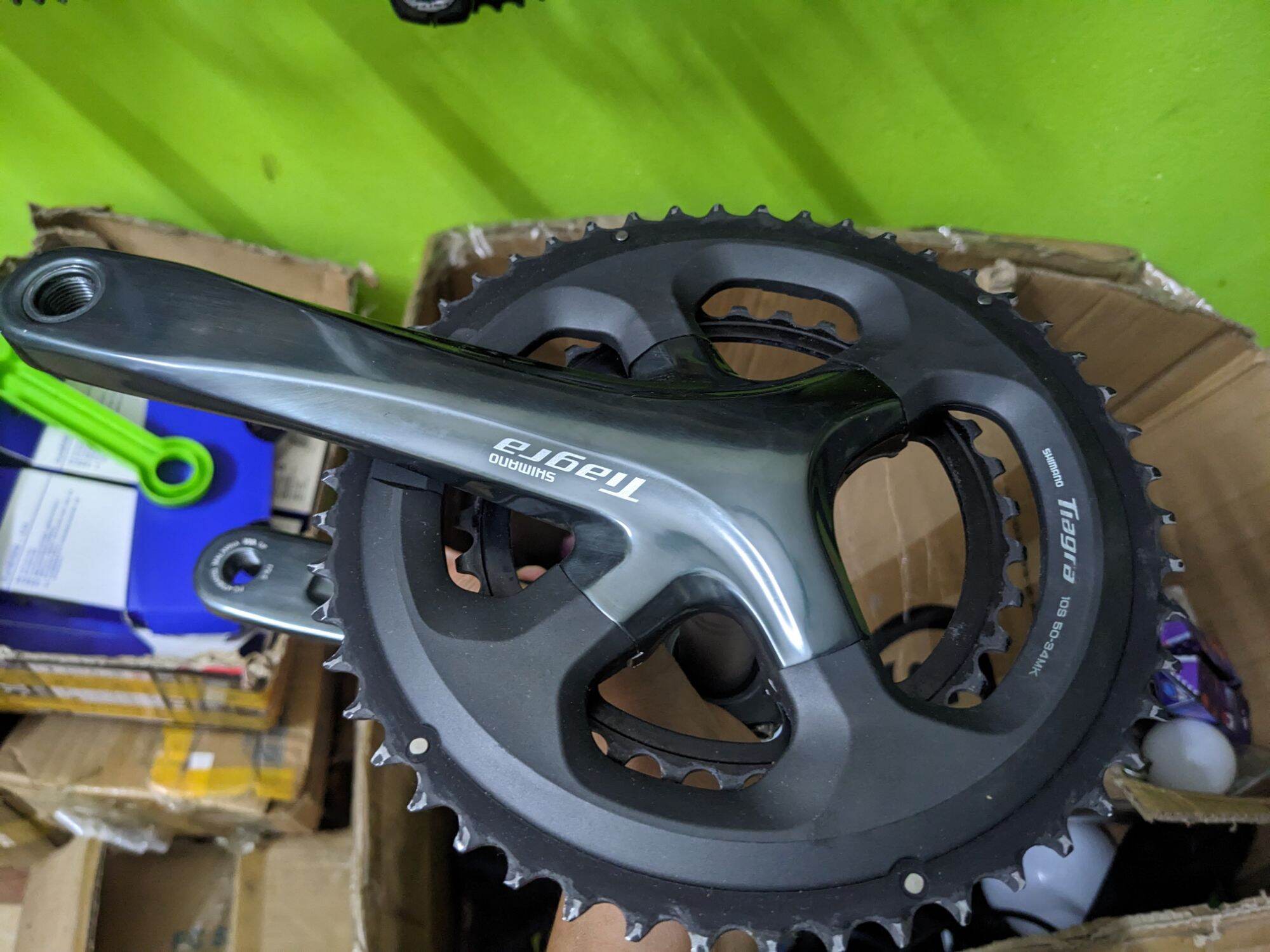 Shimano tiagra fc 4700 fc-4700 hollowtech ii crankset bộ quây 2x10-tốc độ 50-34t 172.5mm phụ tùng xe đạp đã qua sử dụng