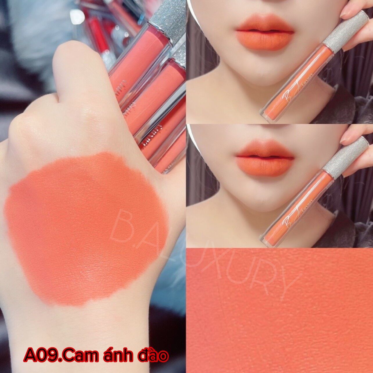 [ Cam Ánh Đào A09 - BA Luxury ] Son hữu cơ không chì bền màu lâu trôi