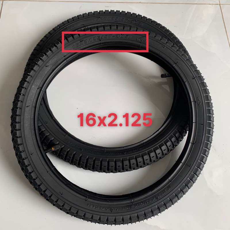 Vỏ ruột xe đạp size 16inch săm lốp 16x2.125 và 16x2.4 van thẳng