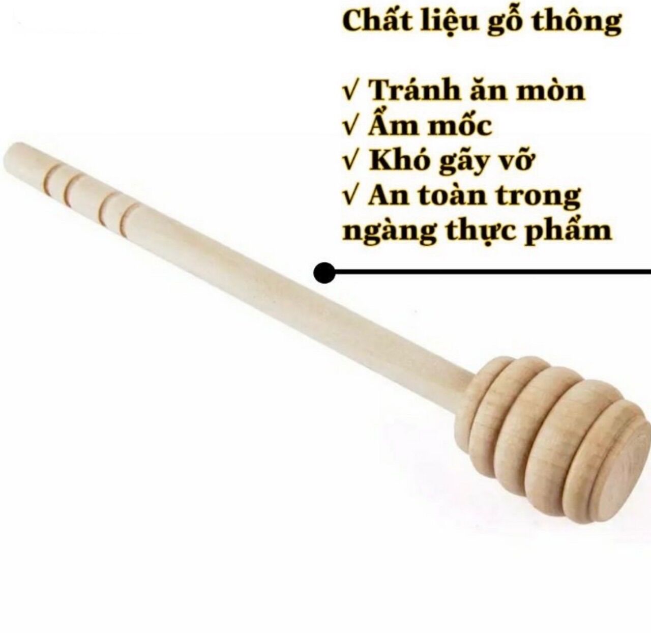 Cây lấy mật ong bằng gỗ cán dài
