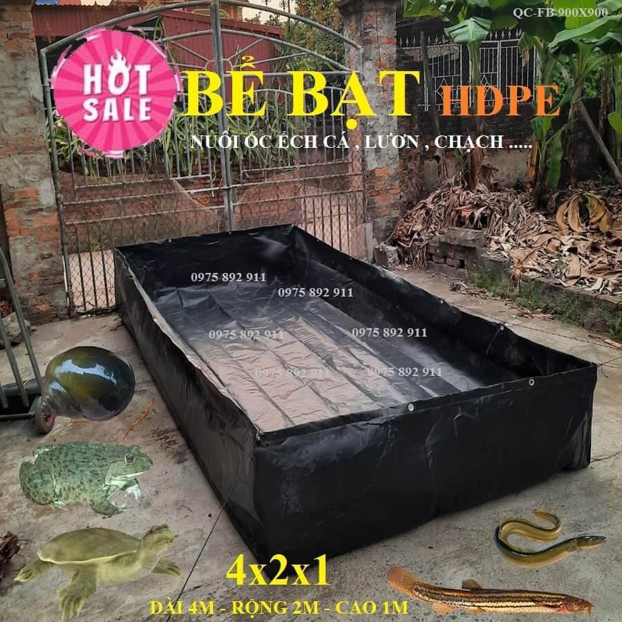 Bể bạt nuôi ốc ếch cá , lươn chạch 4x2x1 - loại HDPE
