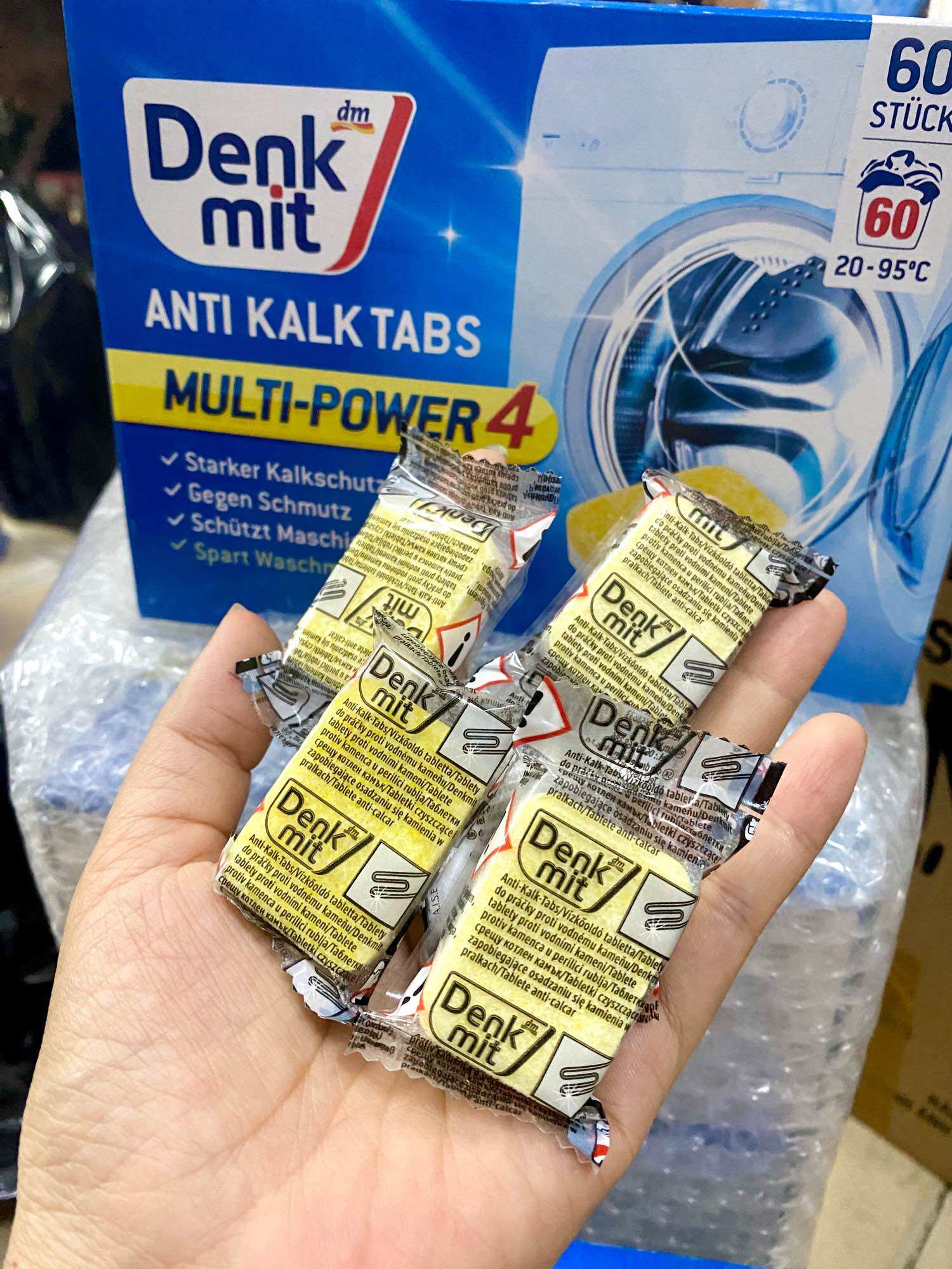 10 viên tẩy vệ sinh lồng máy giặt Denkmit Đức - Anti Kalk Tabs Multi-Power 4
