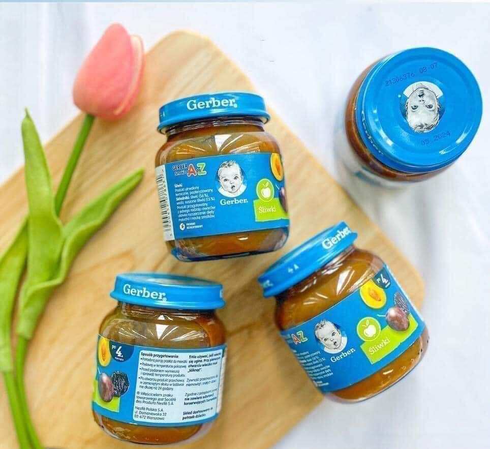 Mận đen nghiền Gerber Nga cho bé từ 4m+