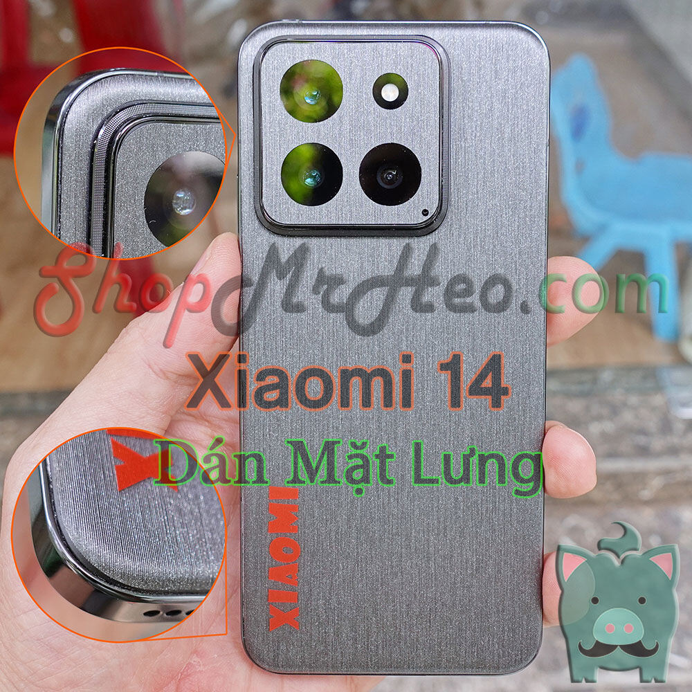 Dán Skin Mặt Sau Lưng Full Viền Xiaomi 14 (Vân Carbon, Lụa, Hộp, Nhám, Da, Nhôm Xước)