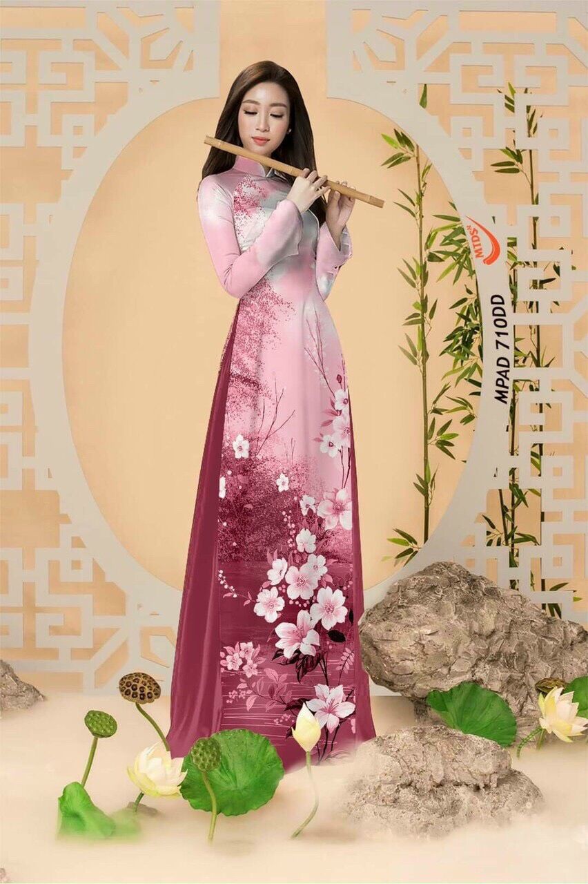 Vải áo dài phong cảnh