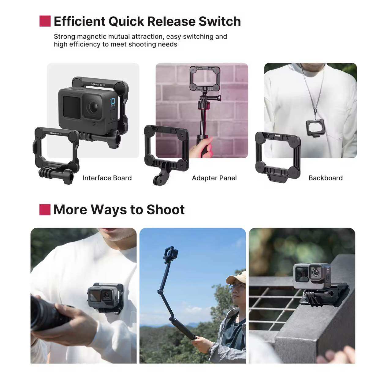 Phụ kiện gopro giá đở nam châm hút đa năng
