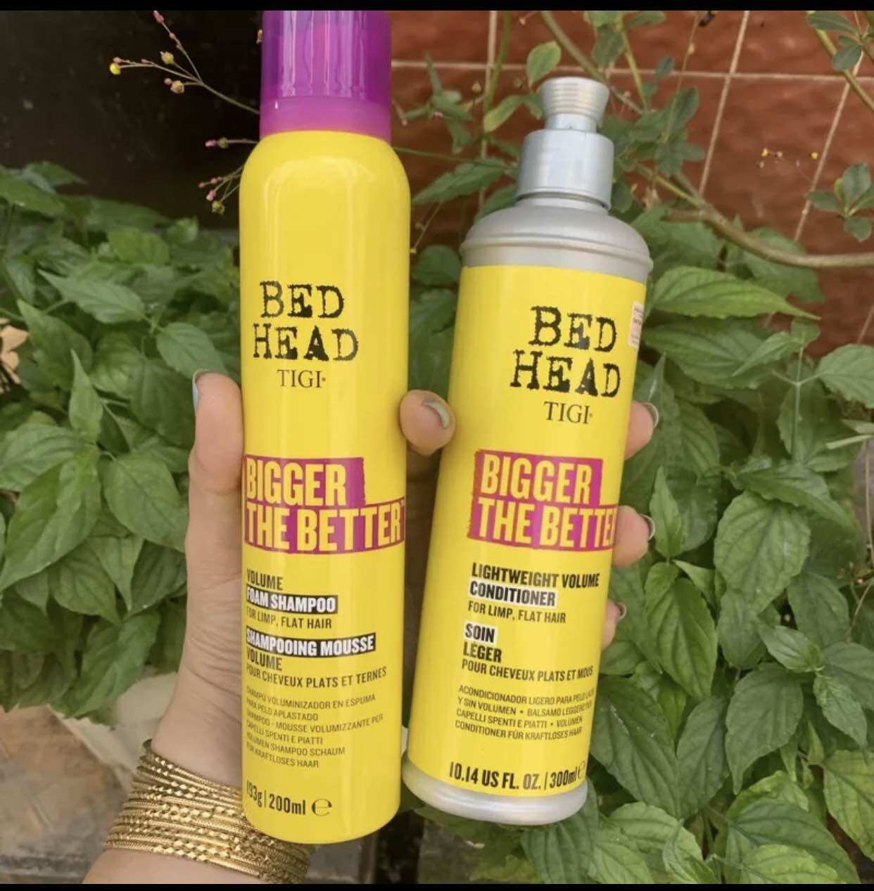 Dầu gội - dầu xả dạng bọt tào độ phồng cho tóc tigi bedhead volume bigger than bigger