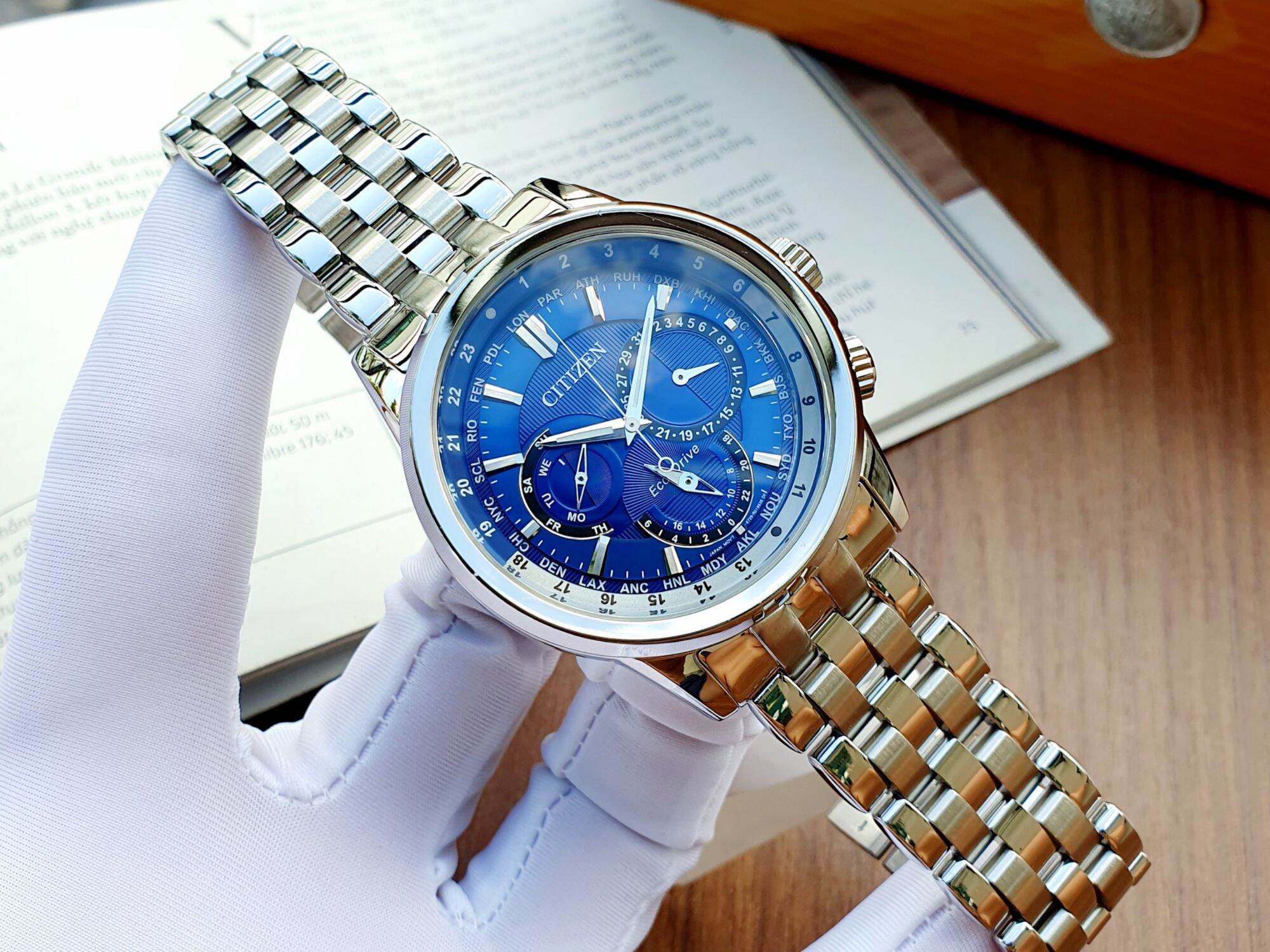 Đồng hồ nam citizen bu2021-51l mặt xanh